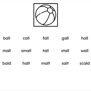 Orton-Gillingham Printable Phonics Lesson: a = /o/ Words